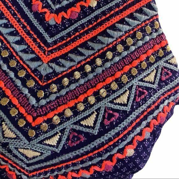 american eagle embroidered Halter Long dress with splip sz 2 backless bohemian - Picture 6 of 12